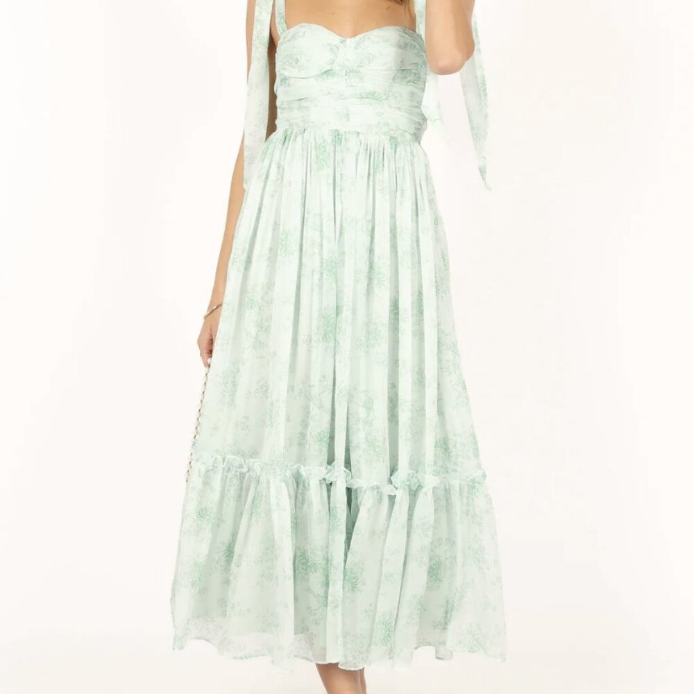 Petal & Pup Green Floral Midi Dress